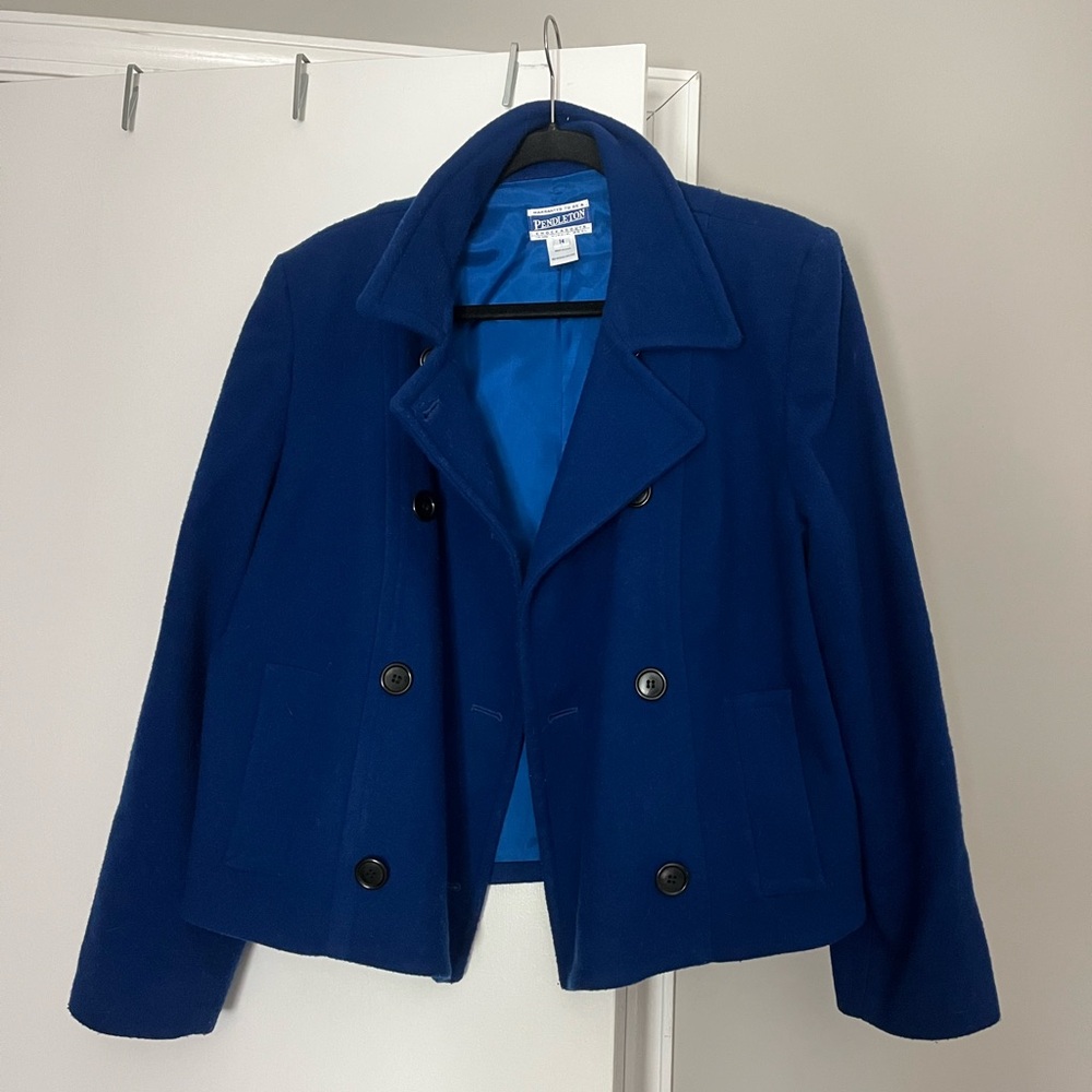 Pendleton Knockabouts Virgin Wool Cropped Peacoat